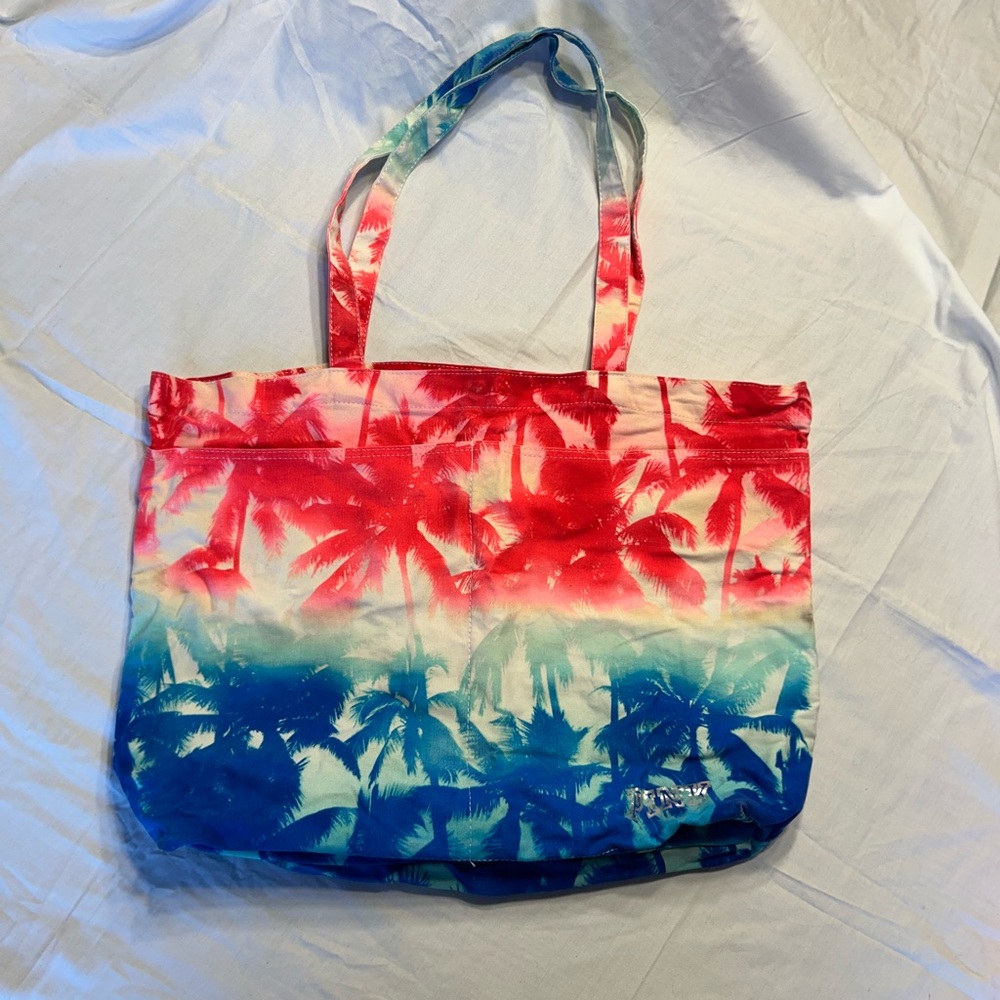VS PINK Colorful Palm Tree Tote Bag